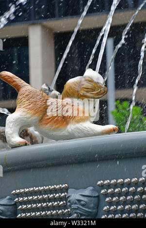 La mitica Fontana del cane a Berzcy Park nel centro cittadino di Toronto Foto Stock