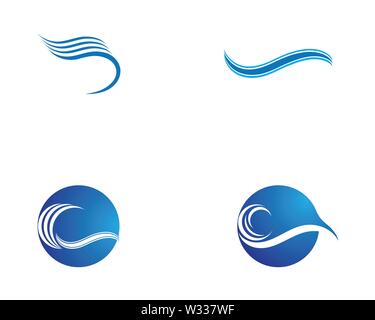 Acqua icona onda illustrazione vettoriale logo design Foto Stock