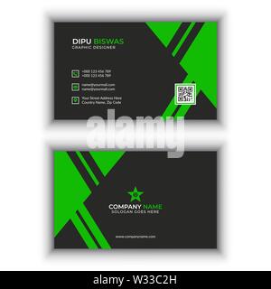 Green abstract business card Illustrazione Vettoriale