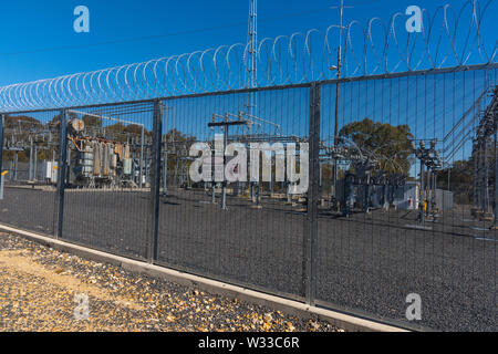 Energia indispensabile Emmaville sottostazione elettrica Foto Stock