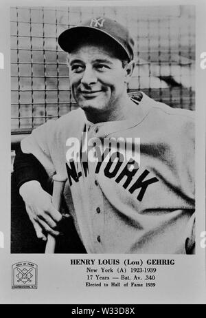 Lou Gehrig di New York Yankees in foto souvenir Foto Stock