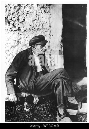 Il vecchio uomo, immagine usata da formatori durante i corsi di alfabetizzazione, Lione, Francia Foto Stock