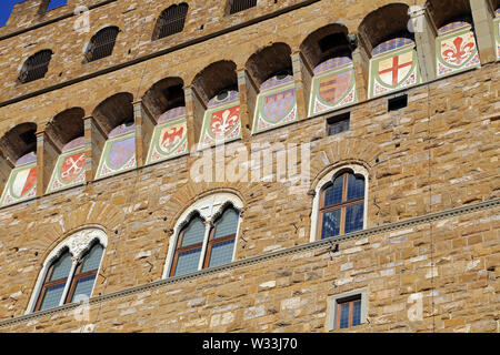 Firenze, Italia - 27 agosto 2018: Palazzo della Signoria Piazza della Signoria a Firenze. Foto Stock