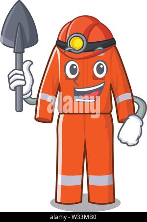 Il minatore tute da lavoro collocati in armadietti cartoon Illustrazione Vettoriale