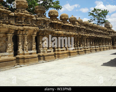 Antico tempio Kailasanath, India, nello Stato del Tamil Nadu, Kanchipuram city Foto Stock