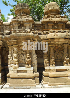 Antico tempio Kailasanath, India, nello Stato del Tamil Nadu, Kanchipuram city Foto Stock