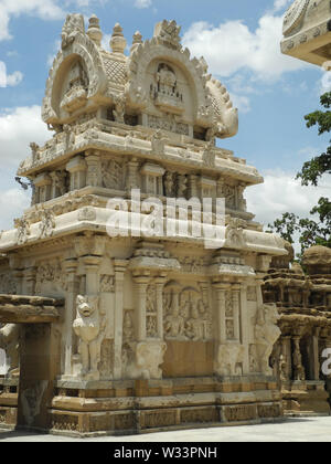 Antico tempio Kailasanath, India, nello Stato del Tamil Nadu, Kanchipuram city Foto Stock