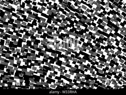 Abstract background. Nero, bianco e macchie di colore grigio. Elegante sfondo contrastante con stampe di marcatore. Pulsante ritmica modello di pixel. Dynamic movemen Foto Stock