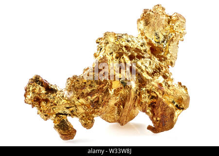 Nativo di 0,24 grammo pepita d'oro dal Venezuela isolati su sfondo bianco Foto Stock