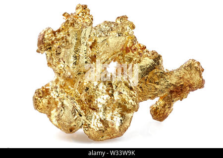 Nativo di 0,24 grammo pepita d'oro dal Venezuela isolati su sfondo bianco Foto Stock