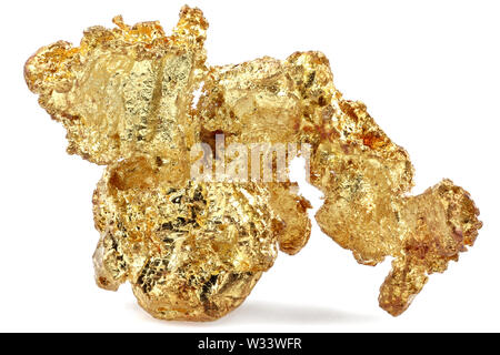 Nativo di 0,24 grammo pepita d'oro dal Venezuela isolati su sfondo bianco Foto Stock
