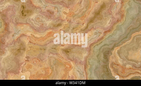 Onyx multicolore di piastrelle con il verde e l'arancione tesse. Texture di sfondo per il design. Foto Stock