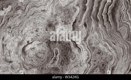 La texture di radici di alberi con le linee ondulate e anelli di età. Modello di anelli di un albero. Abstract texture e background. 2d illustrazione Foto Stock