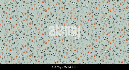 Fiori colori vintage perfetta configurazione vettore. Illustrazione Vettoriale
