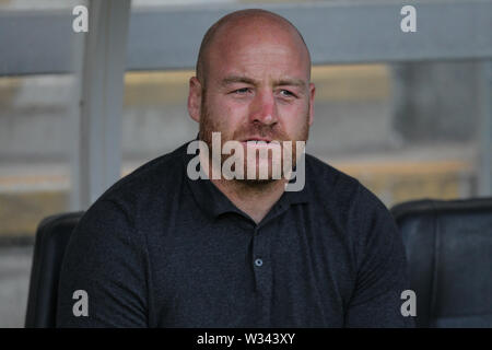 11 luglio 2019 , KCOM Stadium, Hull, Inghilterra; Betfred Super League, rotonda 21, Hull FC vs London Broncos ; Danny Ward Head Coach della London Broncos Credito: David ciccioli/news immagini Foto Stock