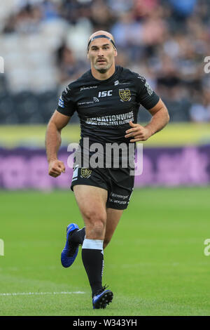 11 luglio 2019 , KCOM Stadium, Hull, Inghilterra; Betfred Super League, rotonda 22, Hull FC vs London Broncos ; Danny Houghton (9) dello scafo FC durante il gioco Credito: Mark Cosgrove/news immagini Foto Stock