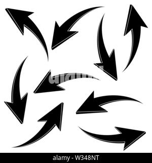 Le frecce nere. Web icone silhouette Illustrazione Vettoriale