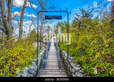 Rock City Gardens Bridge a Chattanooga, Tennessee. Foto Stock