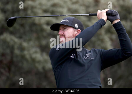 Stati Uniti d'America's Jimmy Walker sulla quattordicesima tee durante il giorno due di Aberdeen investimenti Standard Scottish Open al Renaissance Club, North Berwick. Foto Stock