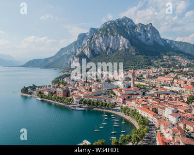 Città di Lecco, lago di Como in Italia Foto Stock