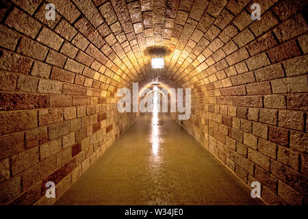 Nido d'aquila Kehlsteinhaus o tunnel di montagna da Hitler era, Berchtesgadener Land di Baviera, Germania Foto Stock