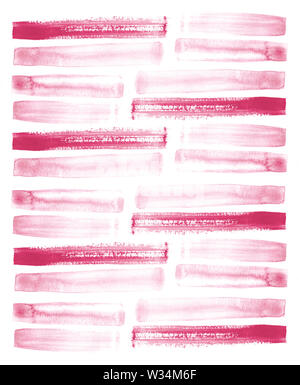 Disegnato a mano senza giunture striped pattern red rose strisce acquerello - inviti, poster, cartoline modello - rosa pallido vernice fresca linee absctarct infinite Foto Stock