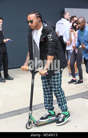 Silverstone, UK. 11 Luglio, 2019. Silverstone, Inghilterra Sport Gran premio di Formula Uno Inghilterra 2019 nel pic: Lewis Hamilton, Credito: LaPresse/Alamy Live News Foto Stock