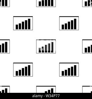 Modello senza cuciture con crescente icona grafico su sfondo bianco. Il concetto di business. Pianificazione. Illustrazione Vettoriale per design, web, carta da imballaggio, tessuto. Illustrazione Vettoriale