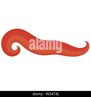 Massa animale Red Worm per la pesca su sfondo bianco Illustrazione Vettoriale