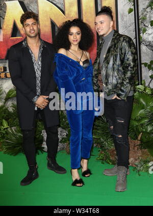 Londra, Regno Unito. Il Cutkelvins a Jumanji: Welcome To The Jungle UK Premiere al La Vue West End, Leicester Square, Londra giovedì 7 dicembre 2017. Ref: LMK73-J1265-081217 Keith Mayhew/Landmark WWW.LMKMEDIA.COM Media Foto Stock