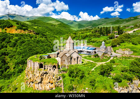 Vista aerea del monastero di Tatev in Armenia Foto Stock