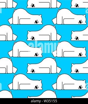 Orso polare addormentato pattern seamless. La bestia sta dormendo sfondo . texture vettoriali Illustrazione Vettoriale