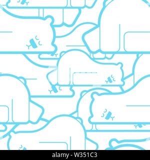 Orso polare addormentato pattern seamless. La bestia sta dormendo sfondo . texture vettoriali Illustrazione Vettoriale