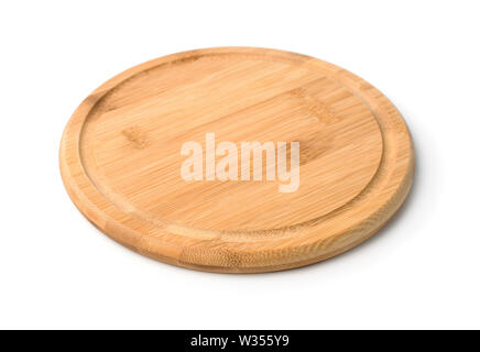 Round tagliere di legno isolata sulla Pentecoste Foto Stock