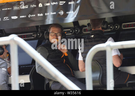 Silverstone, UK. 11 Luglio, 2019. &#Xa9; Foto4/LaPresse12/07/2019 Silverstone, Inghilterra Sport Gran premio di Formula Uno Inghilterra 2019 nel pic: Libere 2, Andreas Seidl (GER) McLaren Managing Director. Credito: LaPresse/Alamy Live News Foto Stock