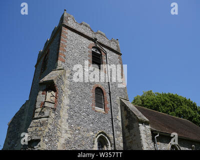 Chiesa di Santa Maria Vergine, sul percorso Ridgeway, North Stoke, Oxfordshire, Inghilterra, Regno Unito, GB. Foto Stock