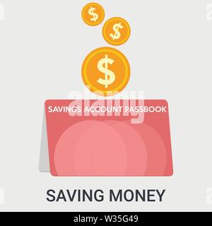Risparmio di denaro con moneta Illustrazione Vettoriale