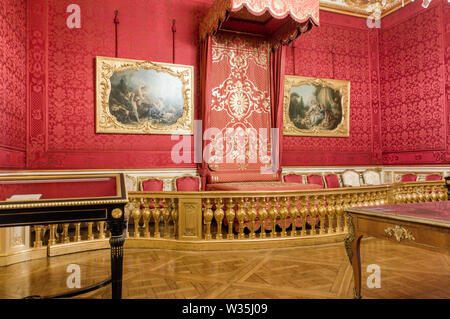 Interno del National Archives Building, ex Hotel de Soubise, camera da letto della principessa, Parigi, Francia. Foto Stock