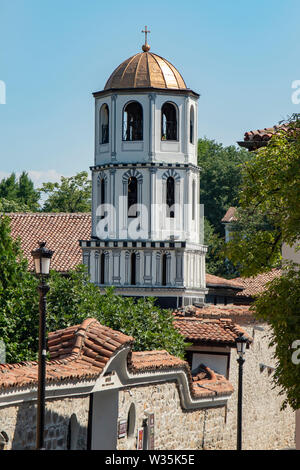 Campanile di San Costantino e Sant'Elena Chiesa, la Città Vecchia di Plovdiv, Bulgaria Foto Stock