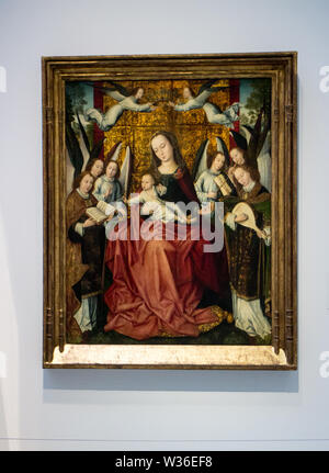 Le Louvre Lens : Anonymous Virgin and Child circondato da angeli che suonano un'aria composta da Walter FRYE CA 1500 Foto Stock