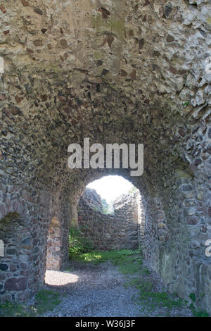 Stolpe, Germania. Il 26 giugno, 2019. I resti del monastero Stolpe rovina stand nel villaggio con lo stesso nome del Peene a. Il più antico monastero in Pomerania, che è stato anche il punto di partenza per la cristianizzazione di questa regione, è stato costruito nel 1153. Il più antico edificio di pietra in Pomerania fu distrutta in trenta anni di guerra. Credito: Stefan Sauer/dpa-Zentralbild/dpa/Alamy Live News Foto Stock