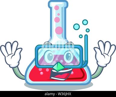 Immersione matraccio di Erlenmeyer in forma dei caratteri Illustrazione Vettoriale