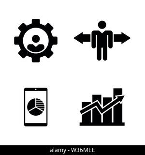 Posto di lavoro vacante, il lavoro di ricerca. Semplice vettore relativi set di icone per i video, applicazioni mobili e siti Web, stampare progetti e il vostro design. Posto di lavoro vacante, ricerca di lavoro Illustrazione Vettoriale