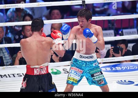 Edion Arena Osaka, Osaka, Giappone. 12 Luglio, 2019. Satoshi Shimizu (JPN), 12 luglio 2019 - Pugilato : WBO Asia Pacific Super piuma titolo bout a Edion Arena Osaka, Osaka, Giappone. Credito: MATSUO.K AFLO/sport/Alamy Live News Foto Stock