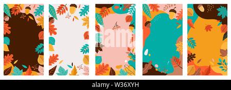 Autunno Autunno banner, collezione di sfondo astratto progetta, rientrano la vendita, social media contenuto promozionale. Illustrazione Vettoriale Illustrazione Vettoriale