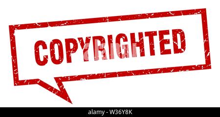 Segno protette da copyright. copyright square discorso bolla. copyright Illustrazione Vettoriale