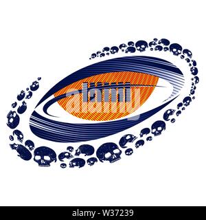 Pallone da rugby grafica illustrazione vettoriale Illustrazione Vettoriale