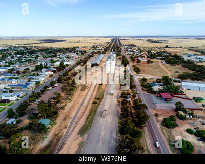 Antenna del servizio agricolo villaggio di Wudinna Eyre Peninsula South Australia Foto Stock