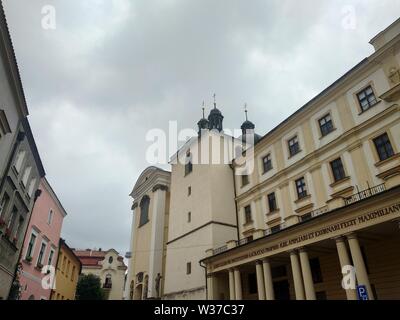 St Michaels Chiesa, Zerotinovo namesti (Piazza), Olomouc, Repubblica Ceca Foto Stock