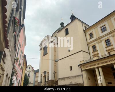 St Michaels Chiesa, Zerotinovo namesti (Piazza), Olomouc, Repubblica Ceca Foto Stock